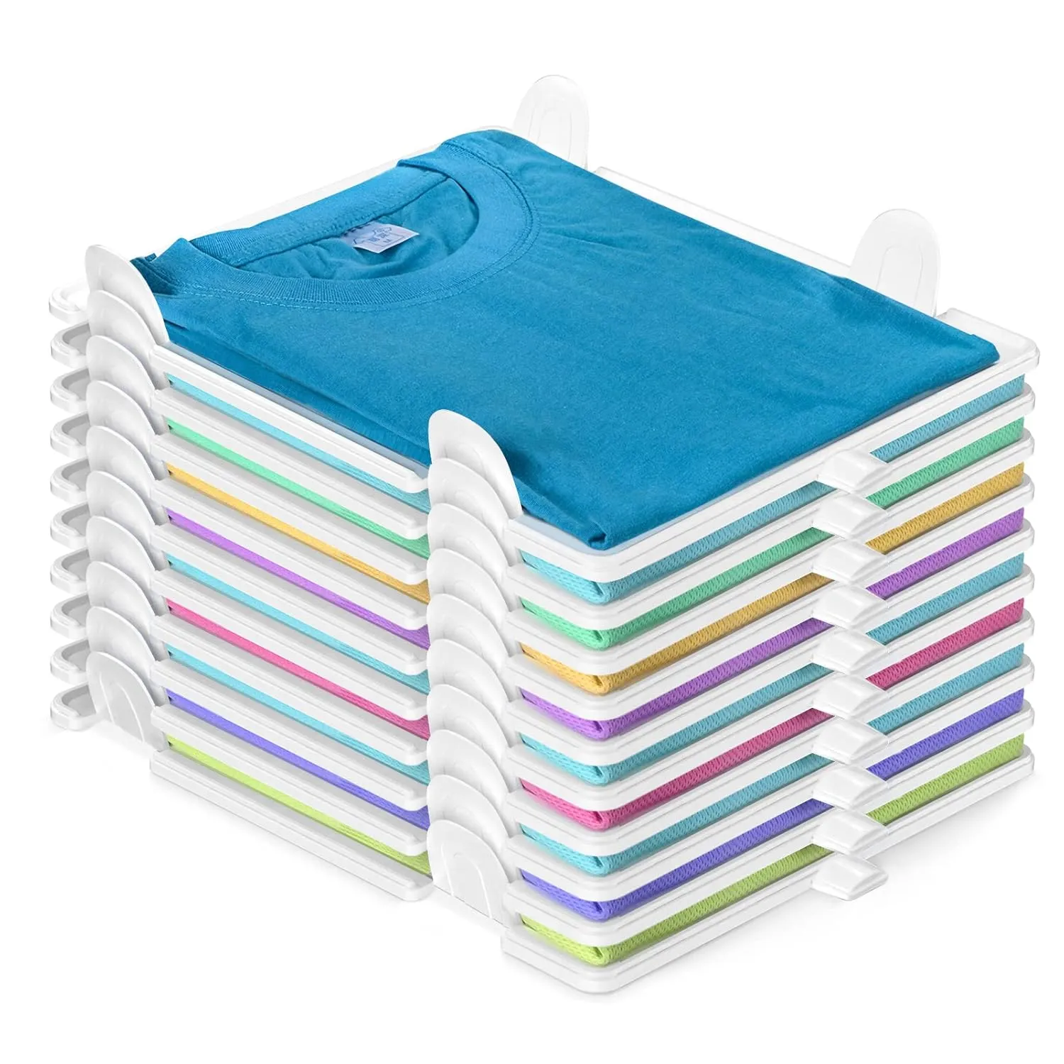 10 Pack T Shirt Organizer Closet Organizer Durable Stackable Clothing Trays - Sh