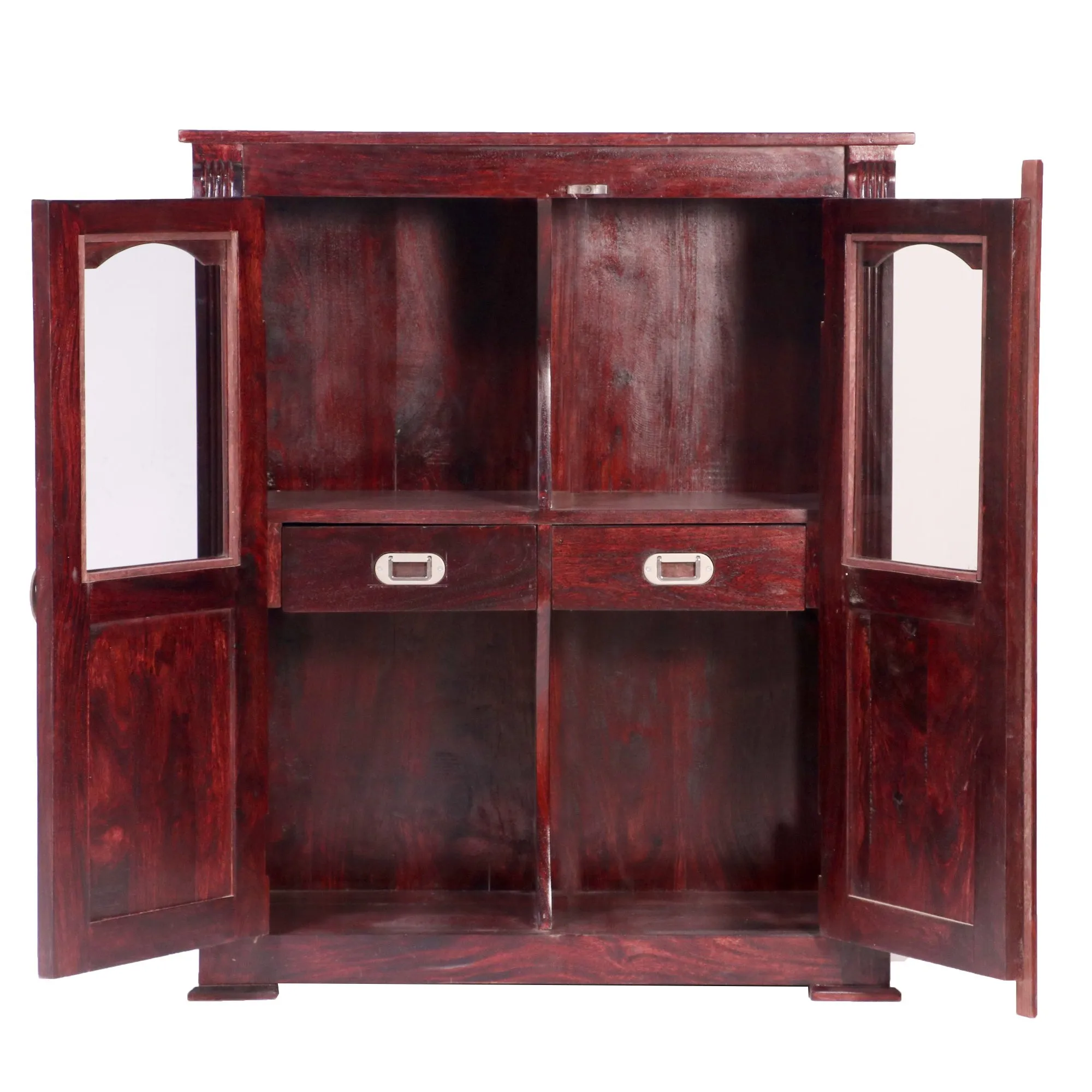 2 Drawer 2 Door with 4 Compartment Wooden Heavy use Cabinet ( Sheesham Wood )