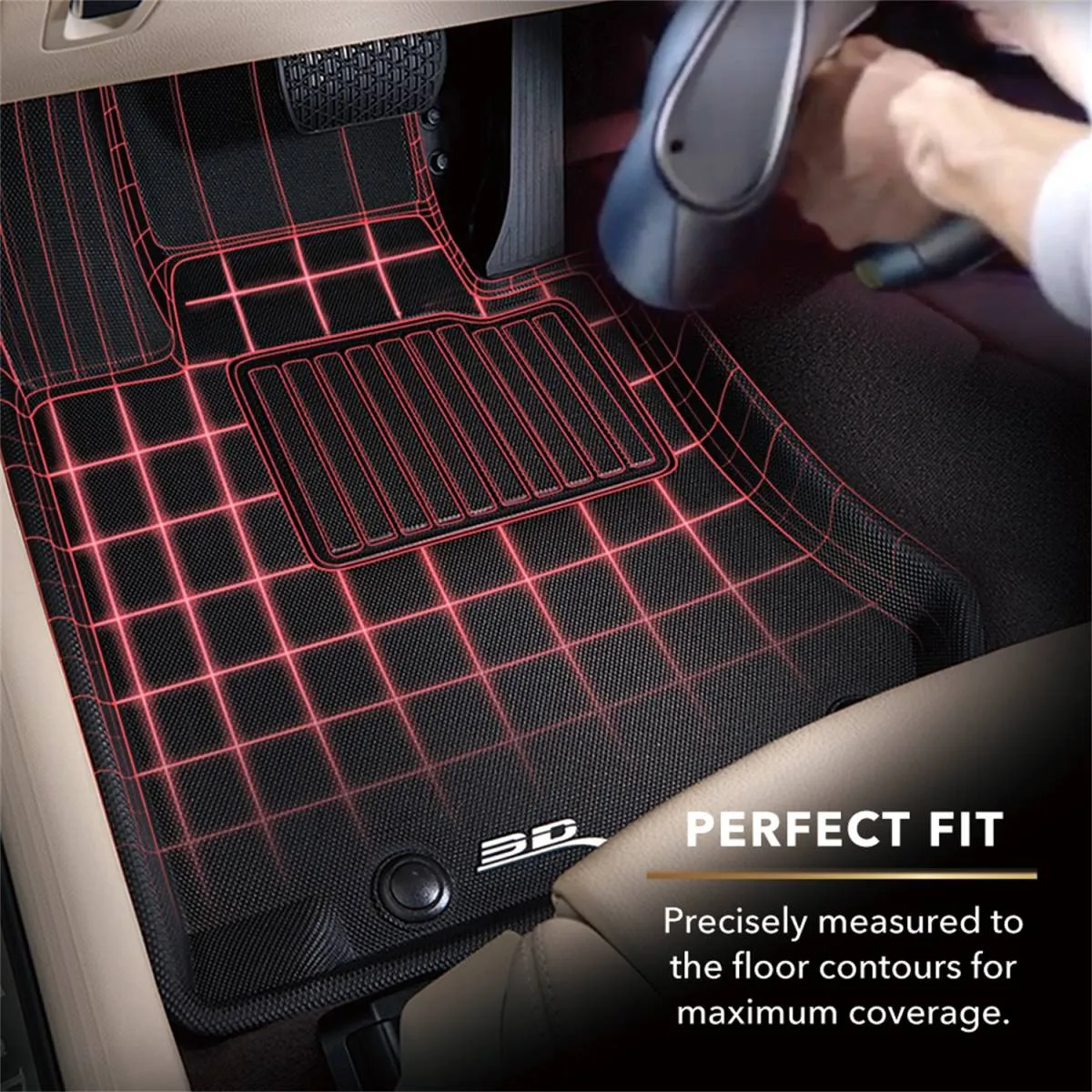 3D MAXpider Floor Mats Kia Soul (2014-2019) All-Weather Kagu Series Black - Front or Second  Row