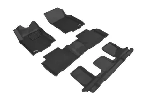 3D MAXpider Floor Mats Nissan Rogue (14-20) All-Weather Kagu Series Black - Front / Second / Third  Row