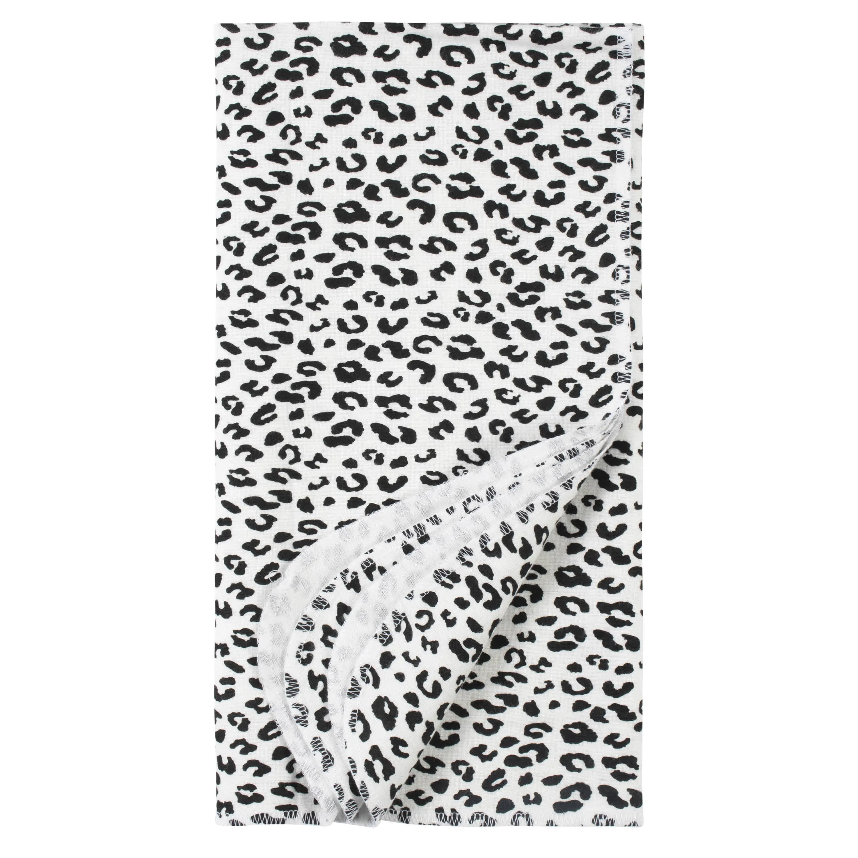 4-Pack Girls Leopard Flannel Receiving Blankets
