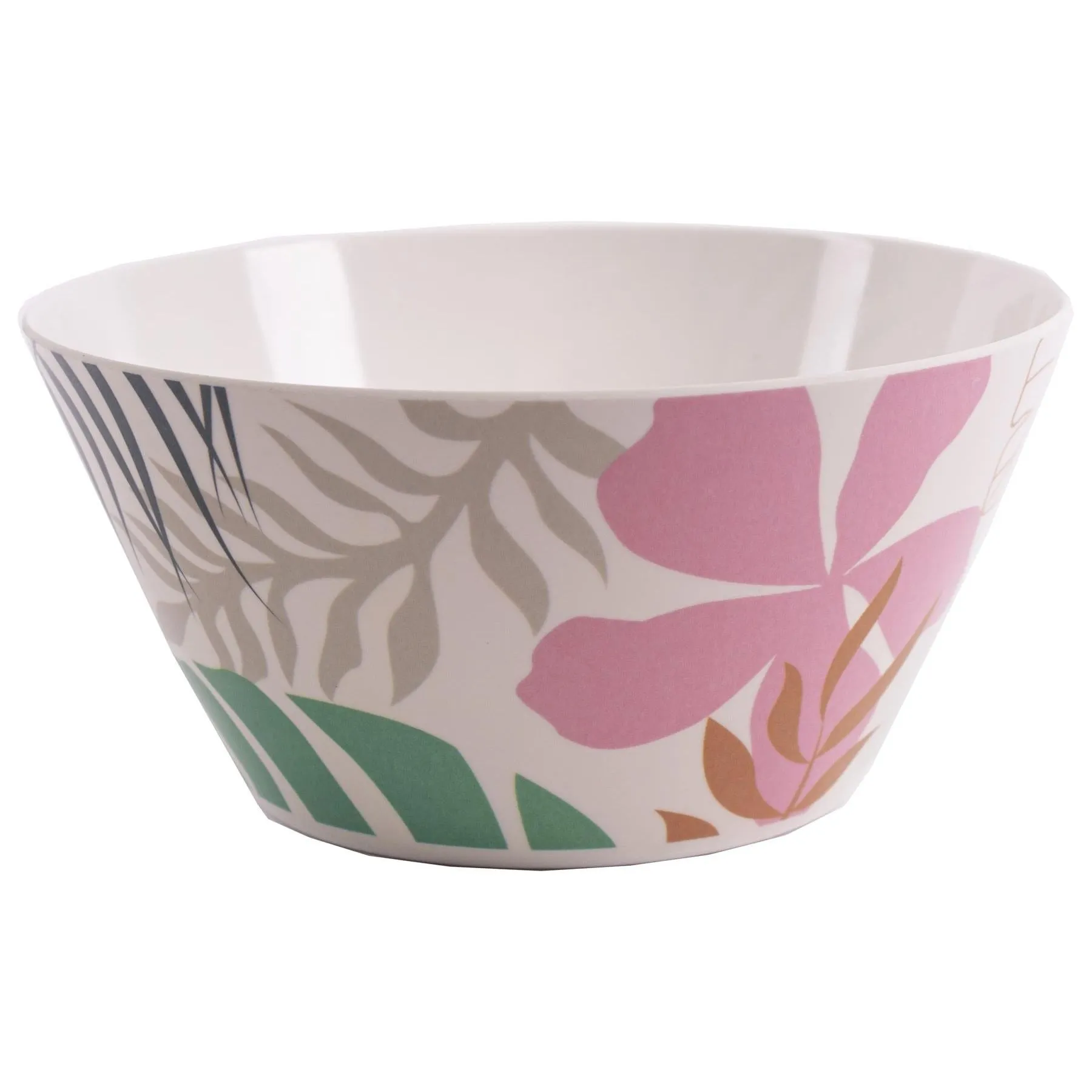 4 x Reusable Plastic Melamine Jungle Flowers Breakfast Salad Bowls for Camping Picnic