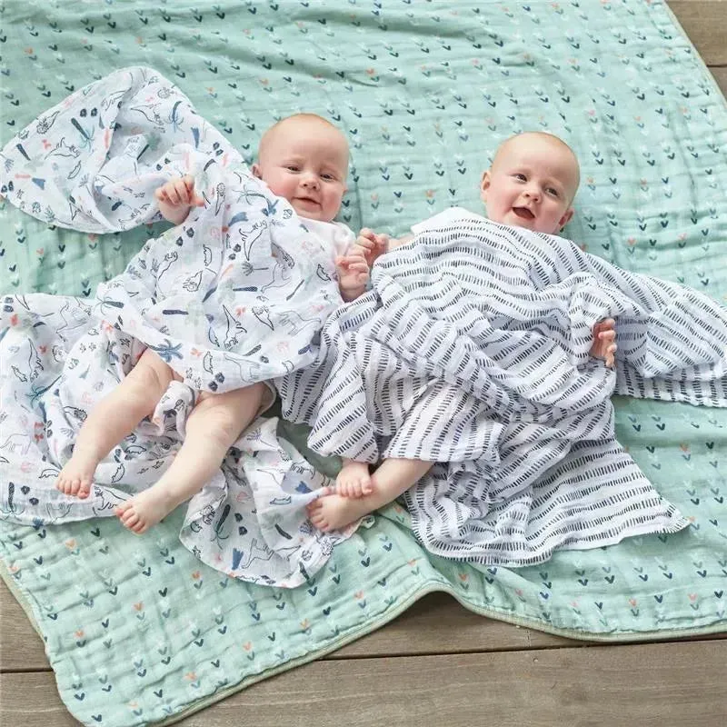 Aden   Anais - 4Pk Cotton Muslin Swaddle, Dinotime