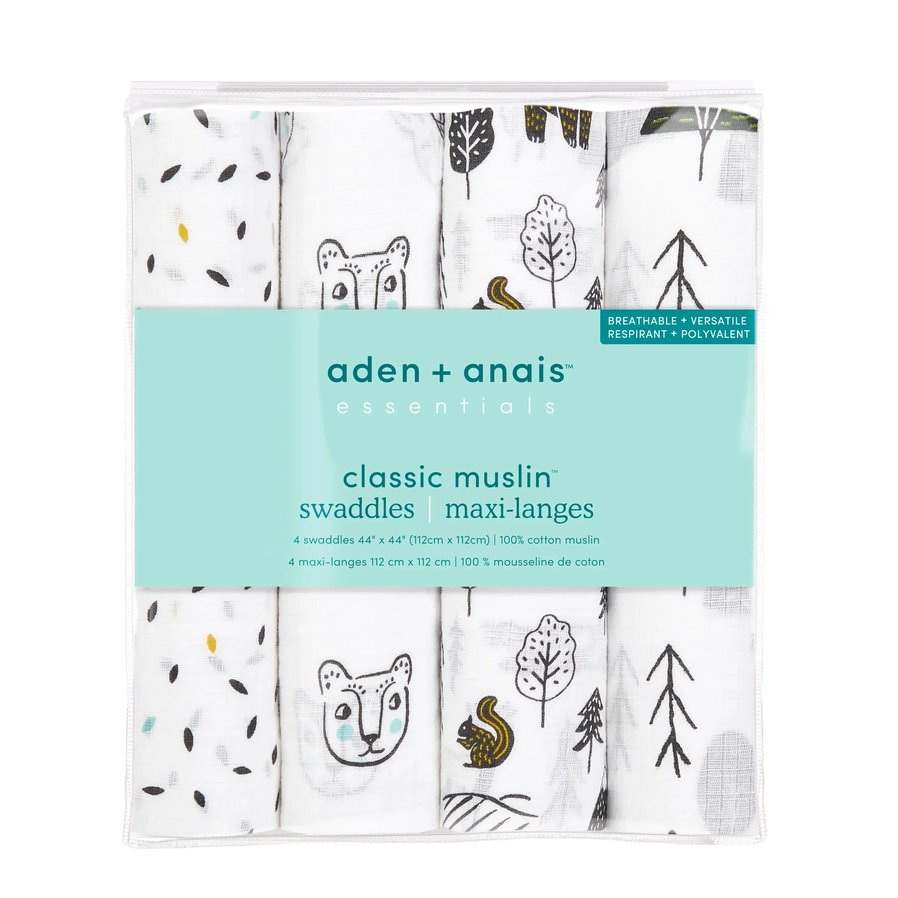 Aden   Anais Essentials Cotton Muslin Swaddle 4-pack