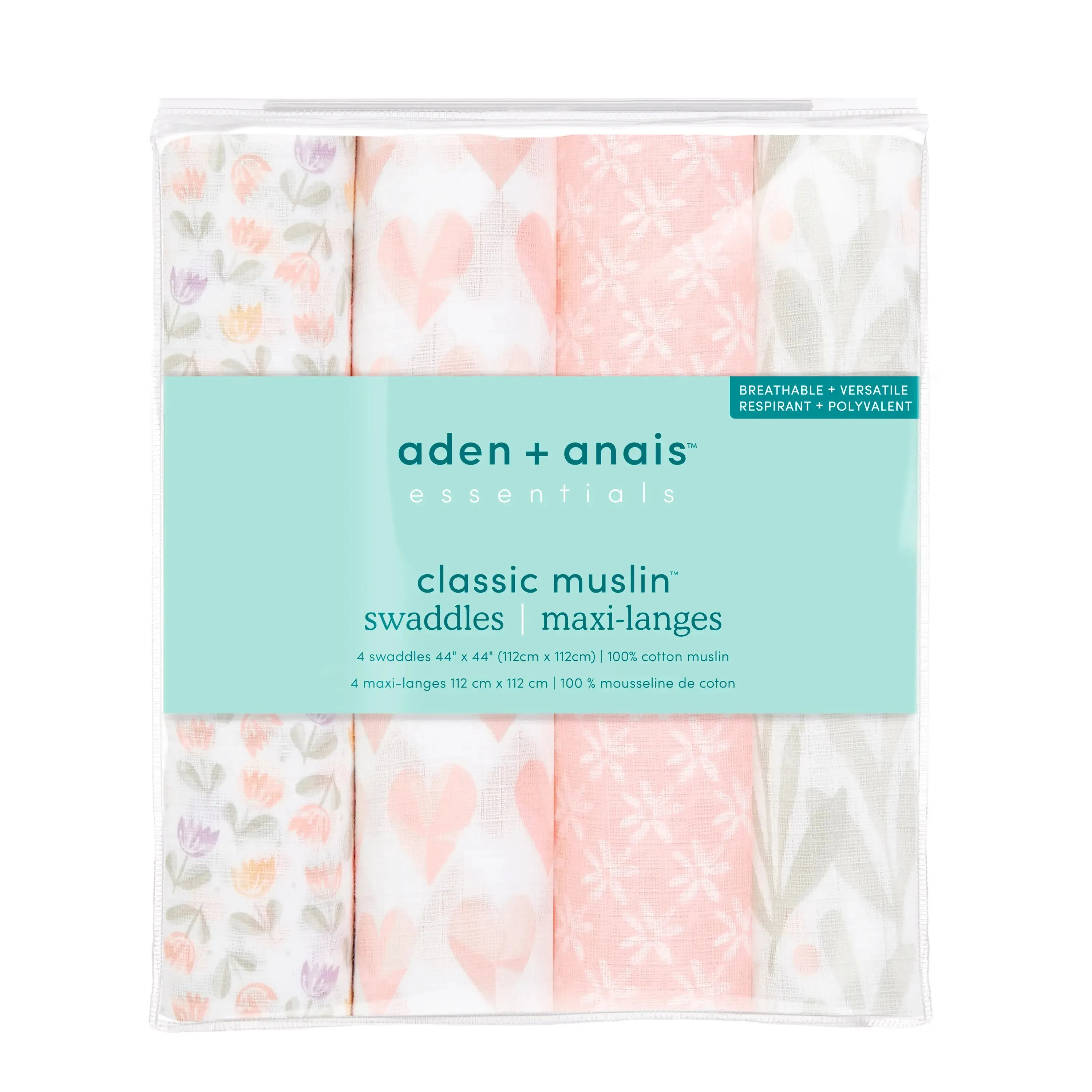 Aden   Anais Essentials Cotton Muslin Swaddle 4-pack