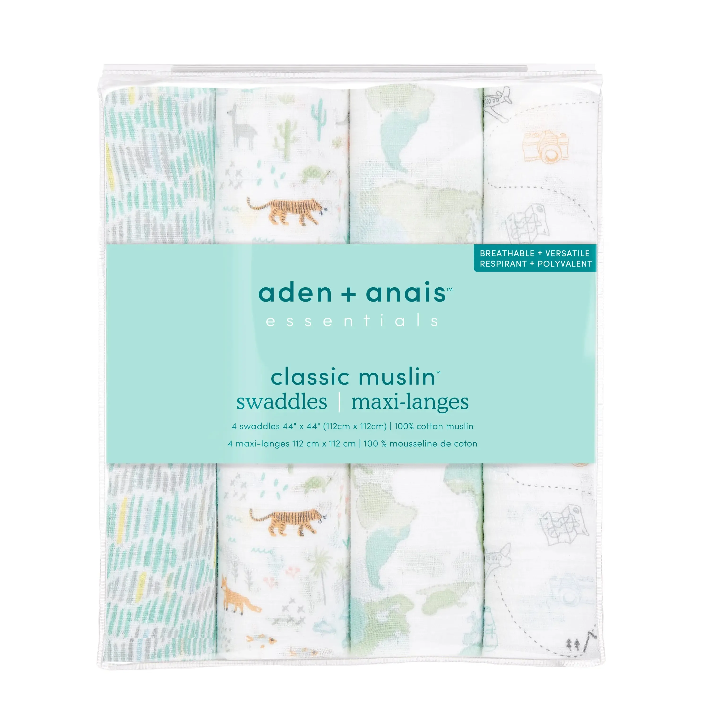Aden   Anais Essentials Cotton Muslin Swaddle 4-pack