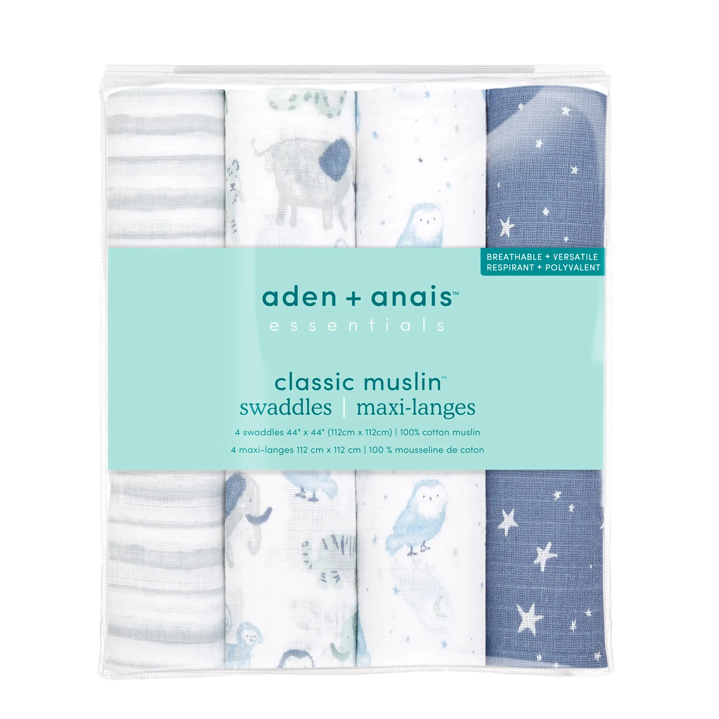 Aden   Anais Essentials Cotton Muslin Swaddle 4-pack