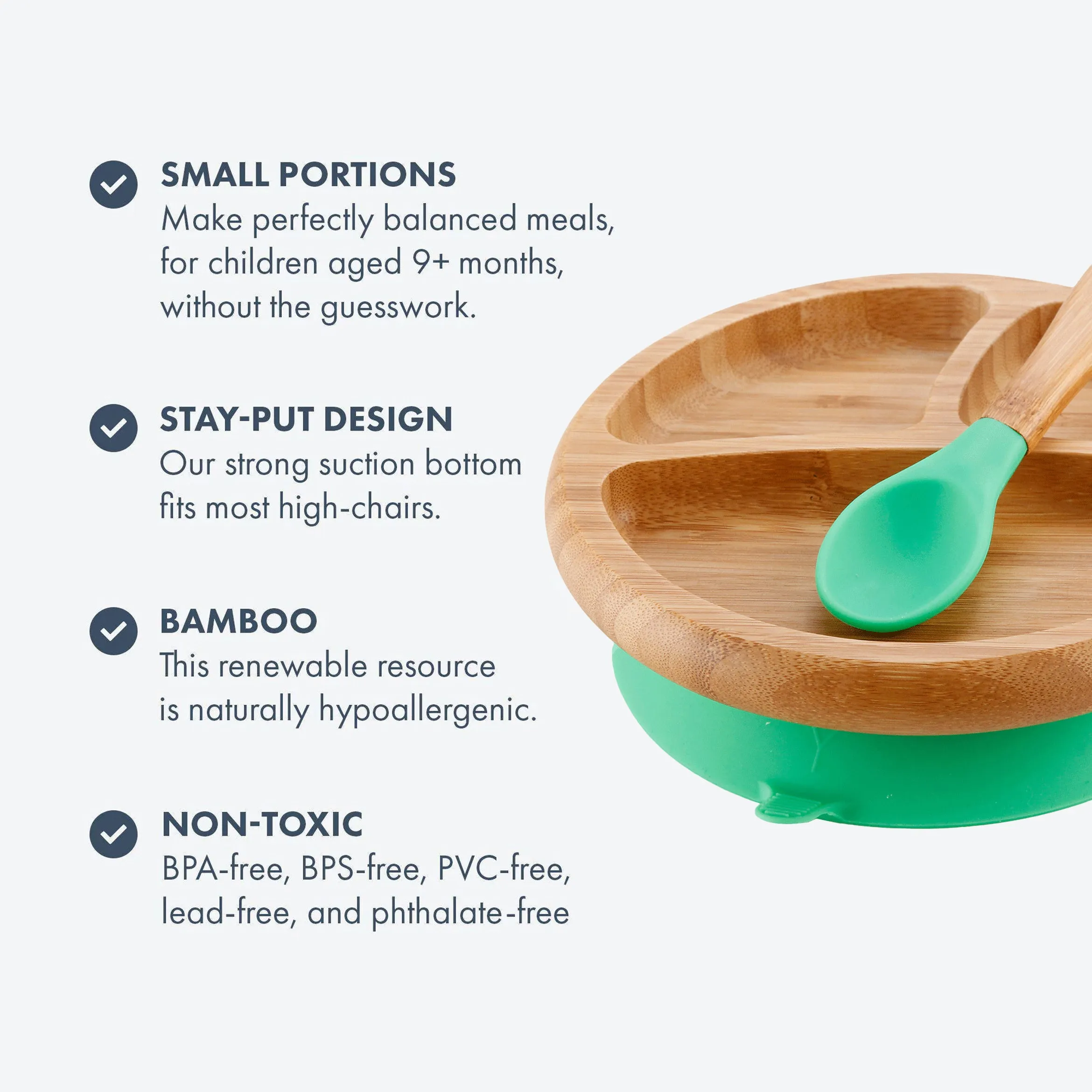 Avanchy - Bamboo Suction Classic Plate   Spoon GN