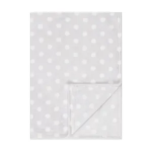 Baby Fleece Blanket - 30" by 40" - Gray/Dots