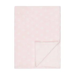 Baby Fleece Blanket - 30" by 40" - Pale Pink/Dots