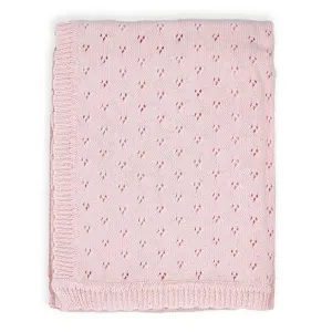 Baby Mode Pointelle Knit Blanket - Blush Pink