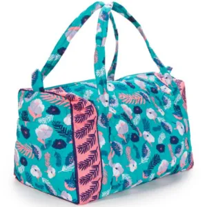 BAG QUILTED FABRIC DUFFLE BLUE FLORAL