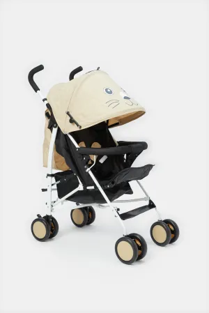 Beige Cat Baby Stroller