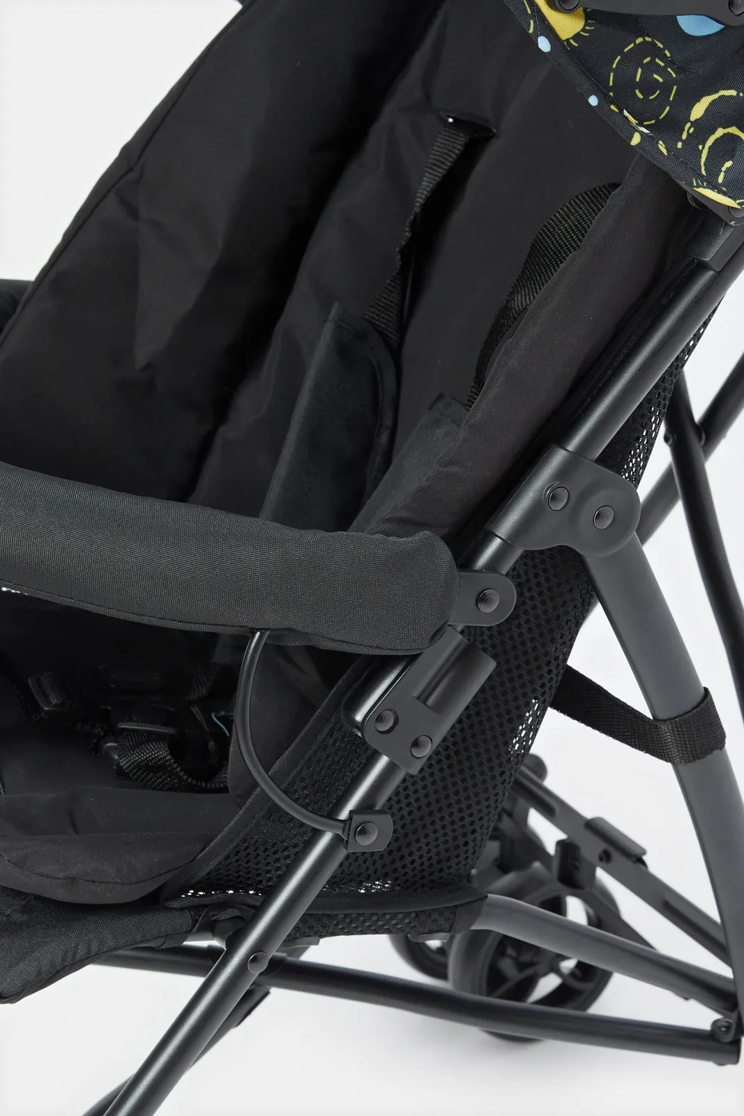 Black With Space Print  Buggy With Round Canopy