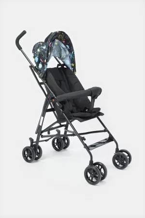 Black With Space Print  Buggy With Round Canopy