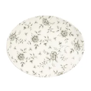 Churchill Rose Chintz Oval Coupe Plates Grey 317mm (Pack of 6) - DA668