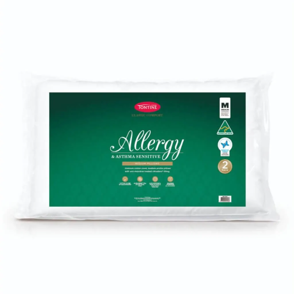 Classic Comfort Allergy & Asthma Sensitive 2 Pack Pillow - Medium