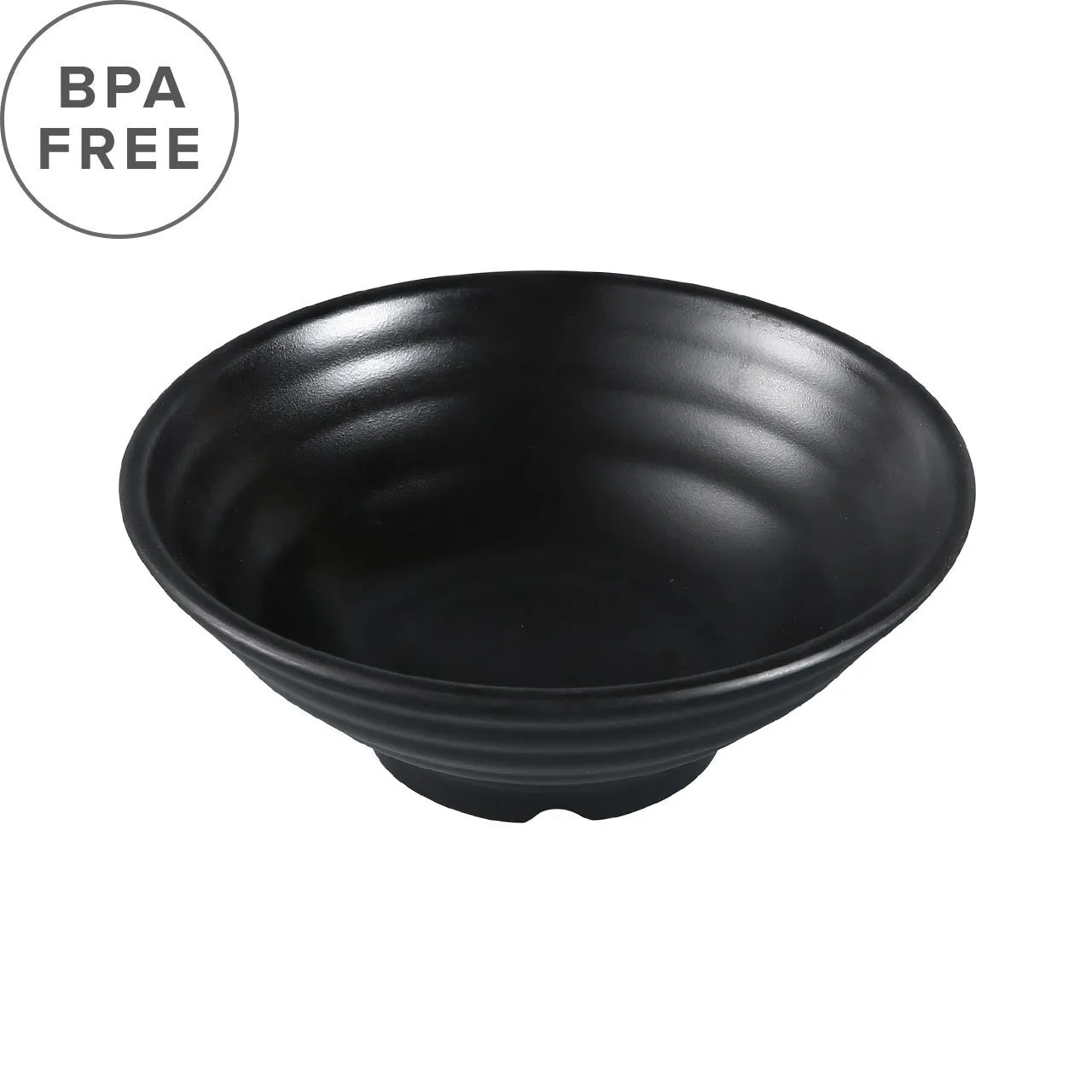 [Clearance] Melamine Black Matte Ridged Soup Bowl 18 fl oz / 6.85" dia