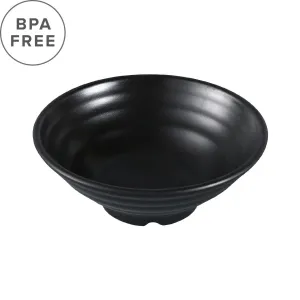 [Clearance] Melamine Black Matte Ridged Soup Bowl 18 fl oz / 6.85" dia