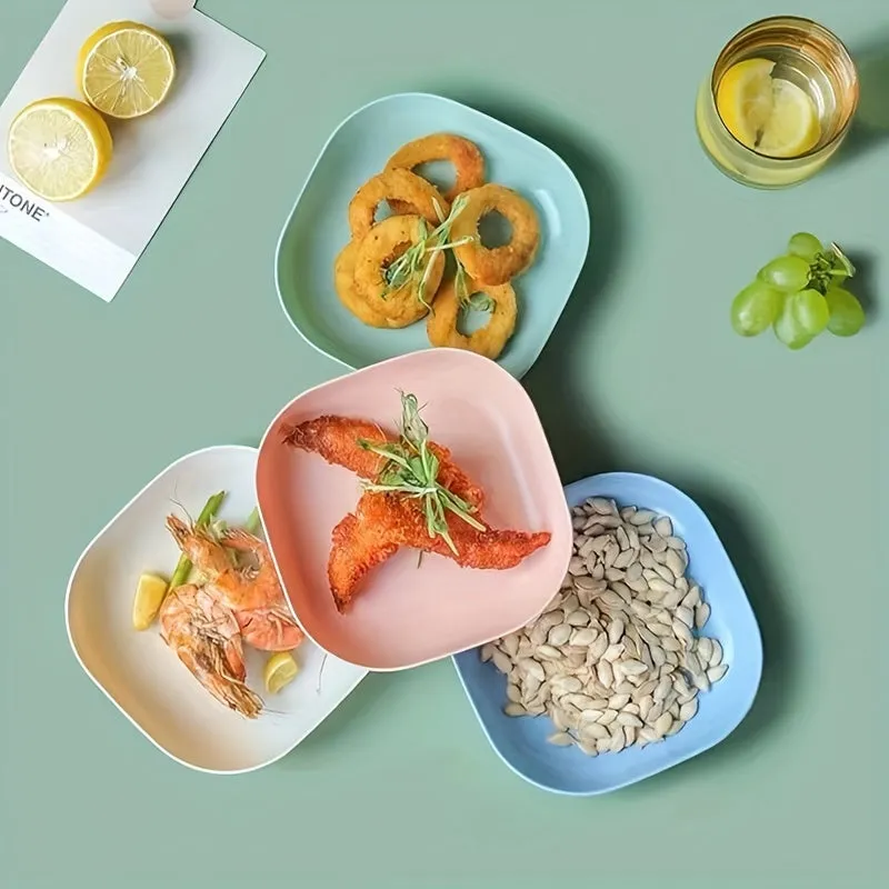 Colorful Pet Feeder Set 4pcs Plastic Bowl for Dogs  Cats