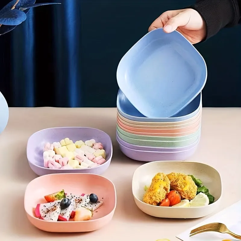 Colorful Pet Feeder Set 4pcs Plastic Bowl for Dogs  Cats