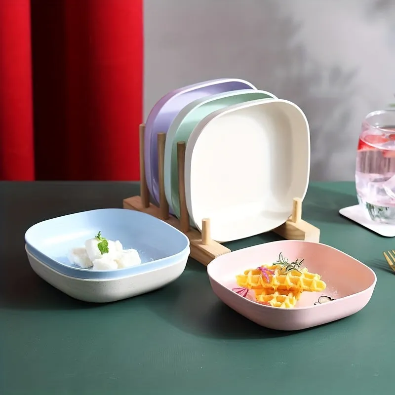 Colorful Pet Feeder Set 4pcs Plastic Bowl for Dogs  Cats