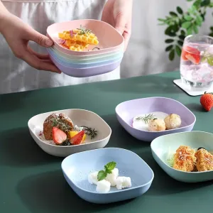 Colorful Pet Feeder Set 4pcs Plastic Bowl for Dogs  Cats