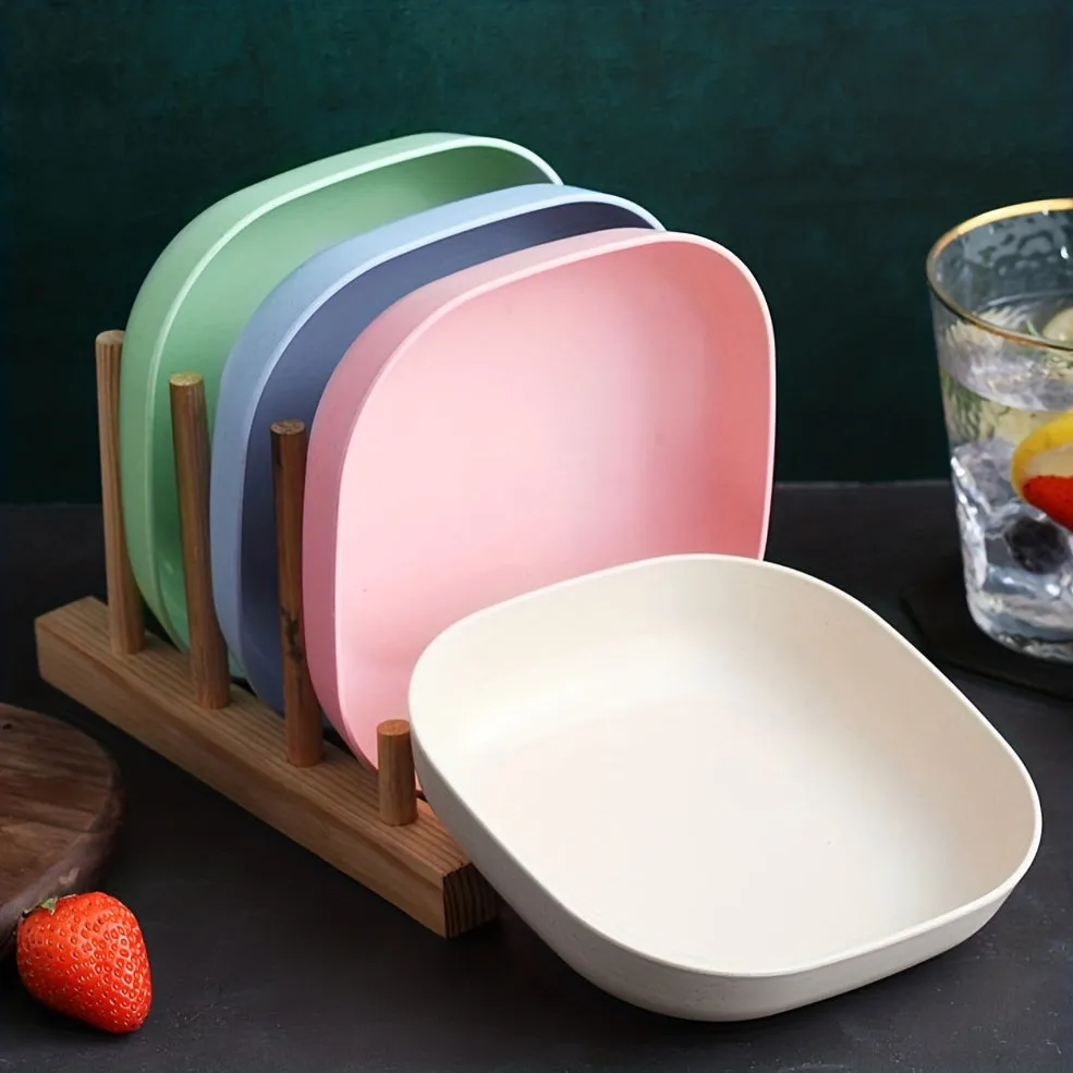 Colorful Pet Feeder Set 4pcs Plastic Bowl for Dogs  Cats