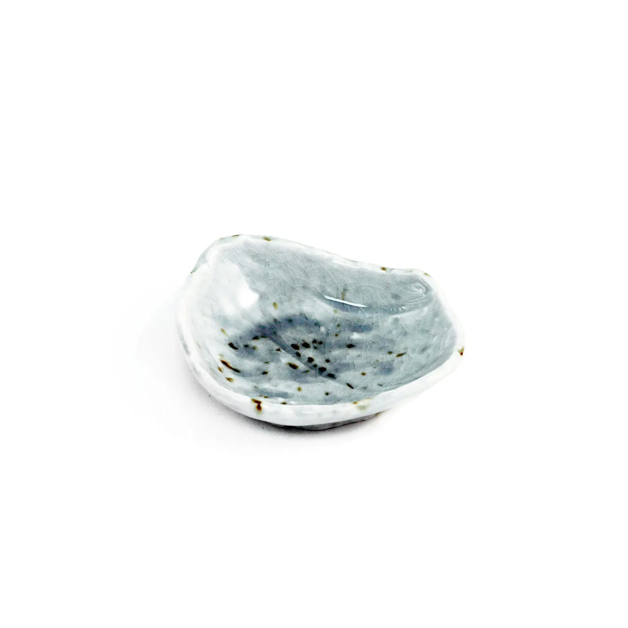 Cracked Deep Blue Soy Sauce Dish 4.1" x 3.4"