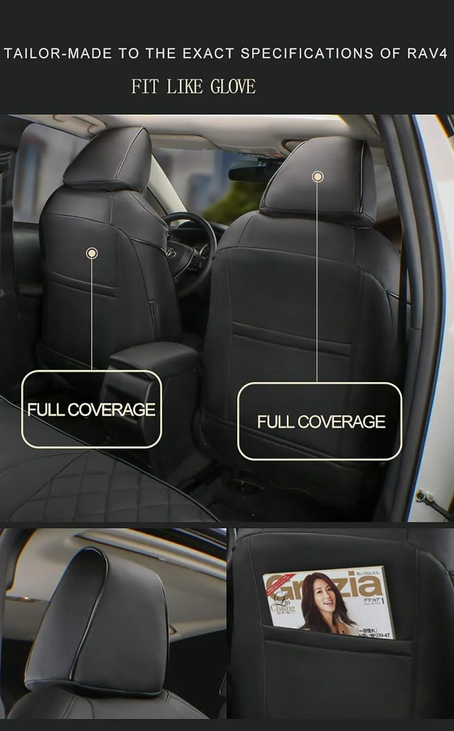 Custom Fit Full Set Car Seat Covers for Select Ford Explorer 2016 2017 - Three-Row Model, Second Row 40/60 Split,Leatherette New