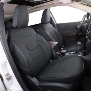 Custom Fit Full Set Car Seat Covers for Select Jeep Wrangler 2 Door 2013 2014 2015 2016 2017 2018 - Leatherette New