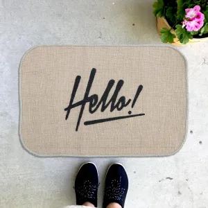 Eco-Friendly Hello Doormat: Jute, Printed & Anti-Slip