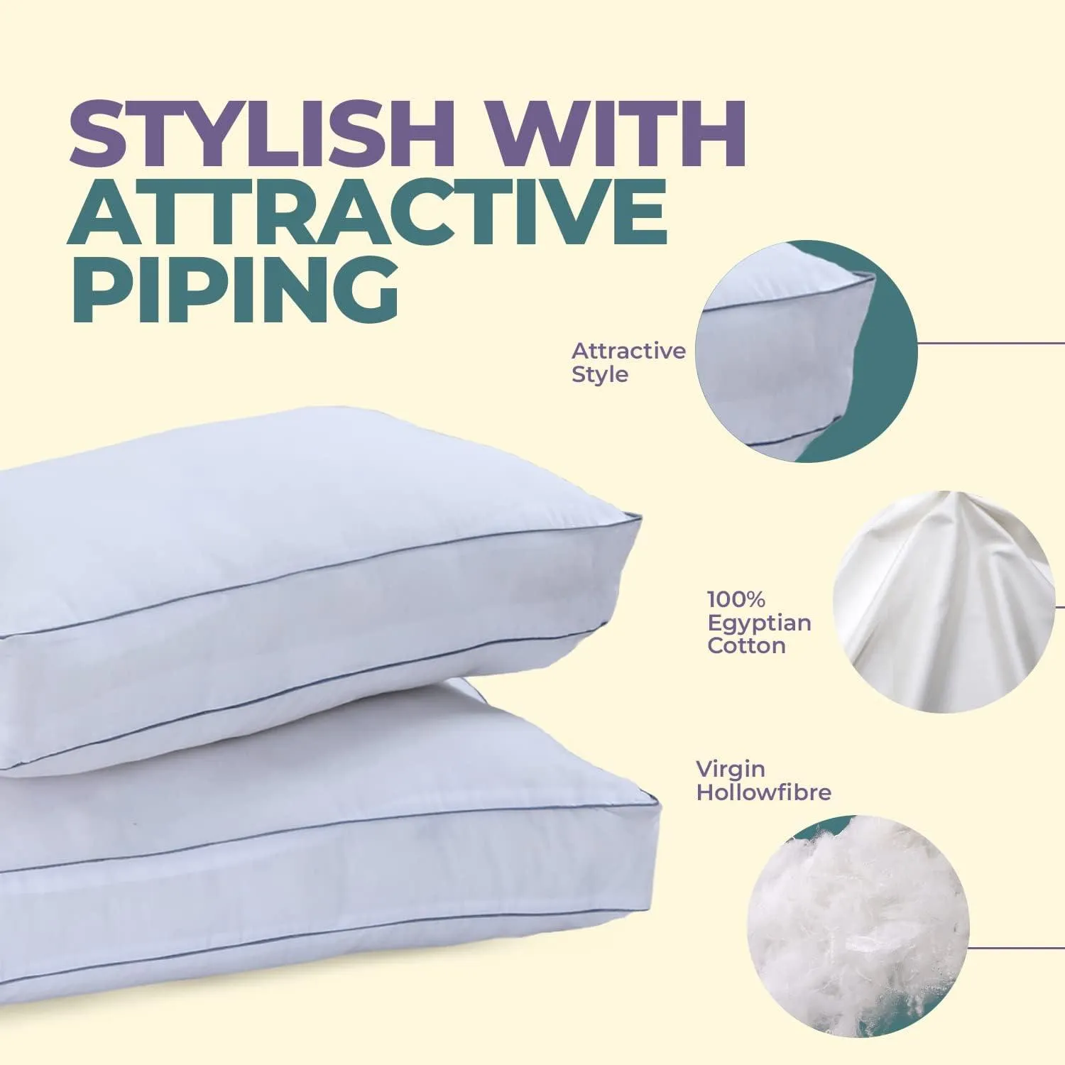 Extra Soft Filling Pillow for Best Sleep Bed Pillows with A Cotton Filling – Pack of 4