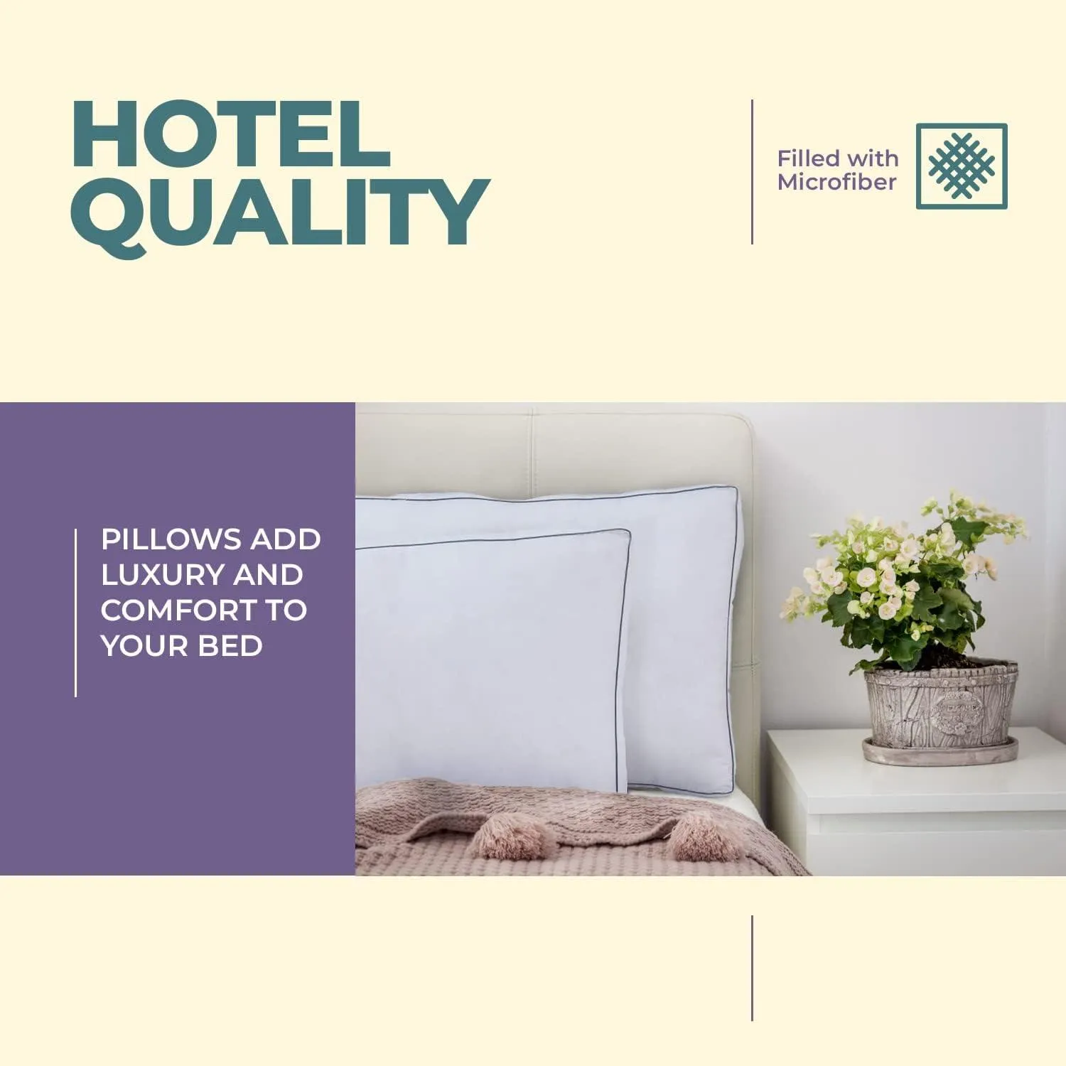 Extra Soft Filling Pillow for Best Sleep Bed Pillows with A Cotton Filling – Pack of 4