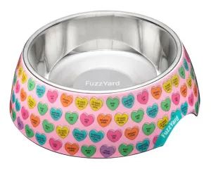 FuzzYard Candy Hearts Easy Dog Feeding Bowl