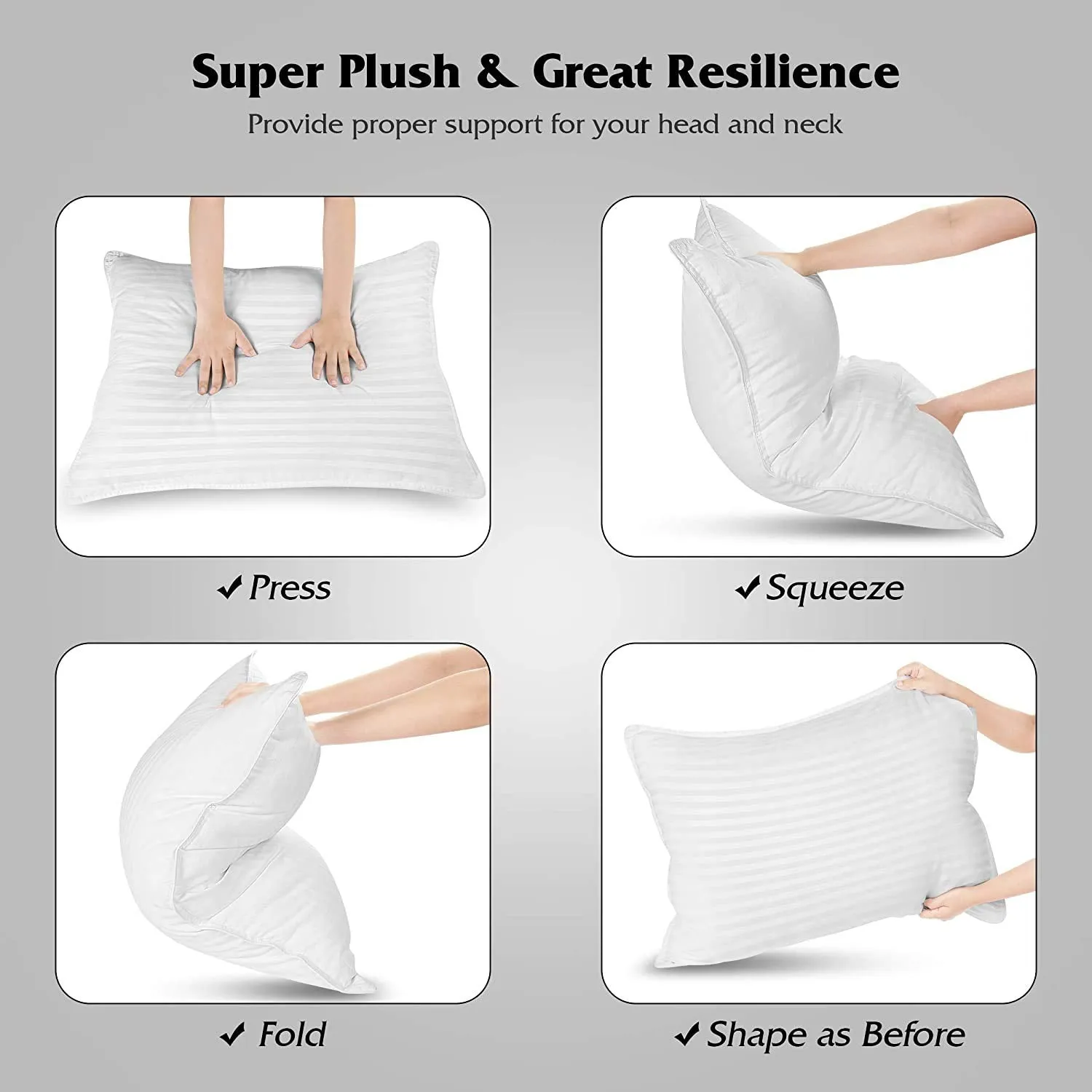 Habitat rectangular 20x36 Inches cushion, Set of 4, Bed Elena Pillows for Sleeping King Size Pillow, Hollow conjugated Pillow Home & Hotel Collection Fluffy Soft Pillows -White