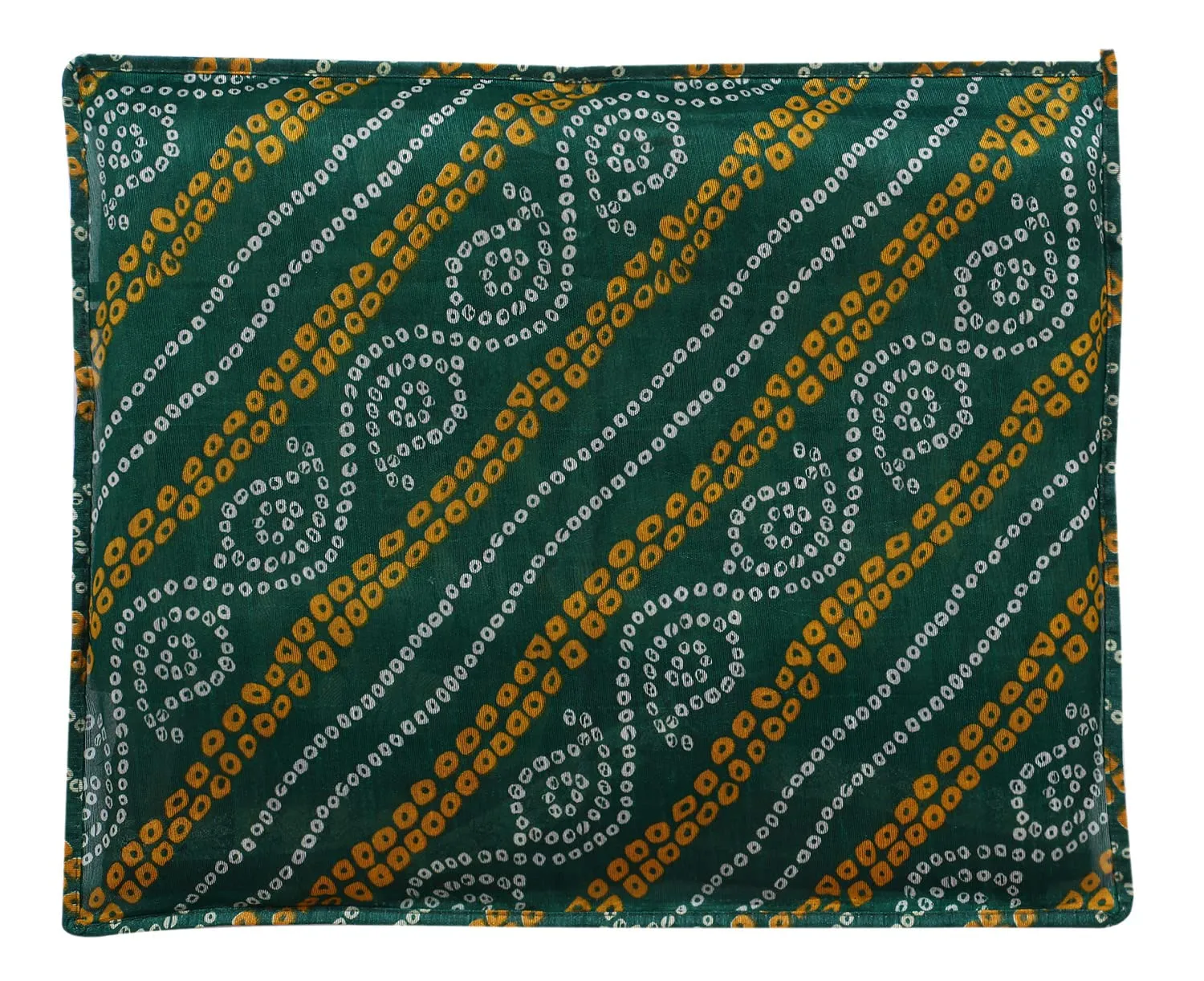 Heart Home Bandhani Print PVC Foldable Single Saree Cover|Clothes Storage For Saree, Lehenga, Suit With Transparent Pack of 6 (Yellow & Green)