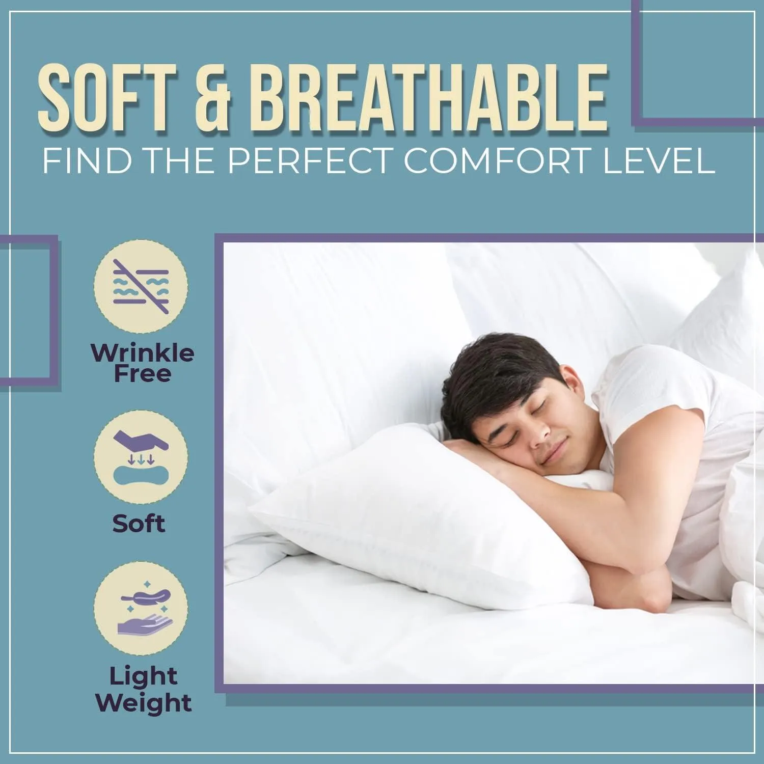Hollowfibre Non-Allergenic Pillows – Pack of 6 Pillows