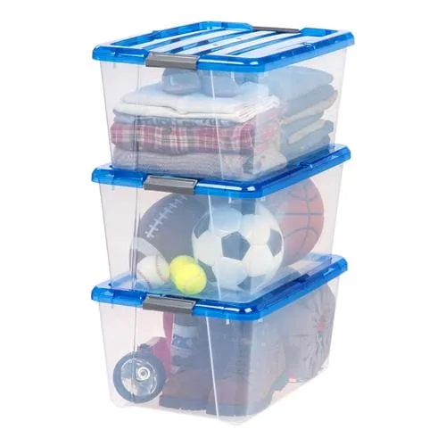 Iris Plastic Storage Tote 3 Pieces Set is perfect for eliminating clutter and getting the whole house organized -278090