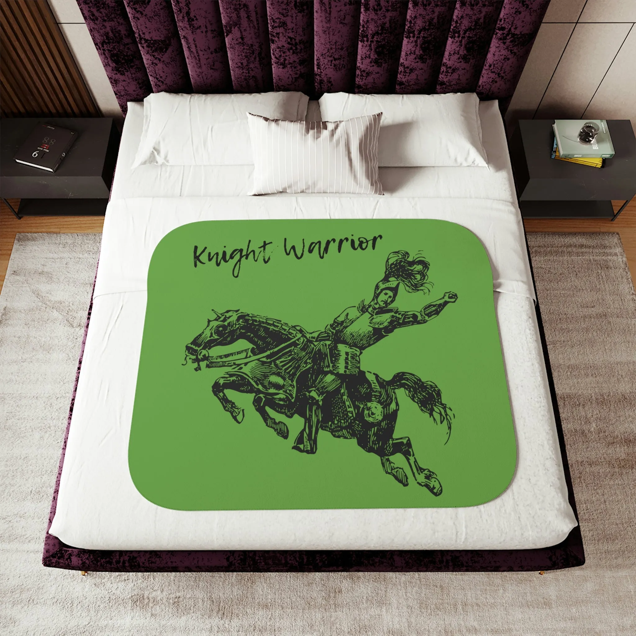 Knight Warrior Horse POD Sherpa Blanket, Two Colors