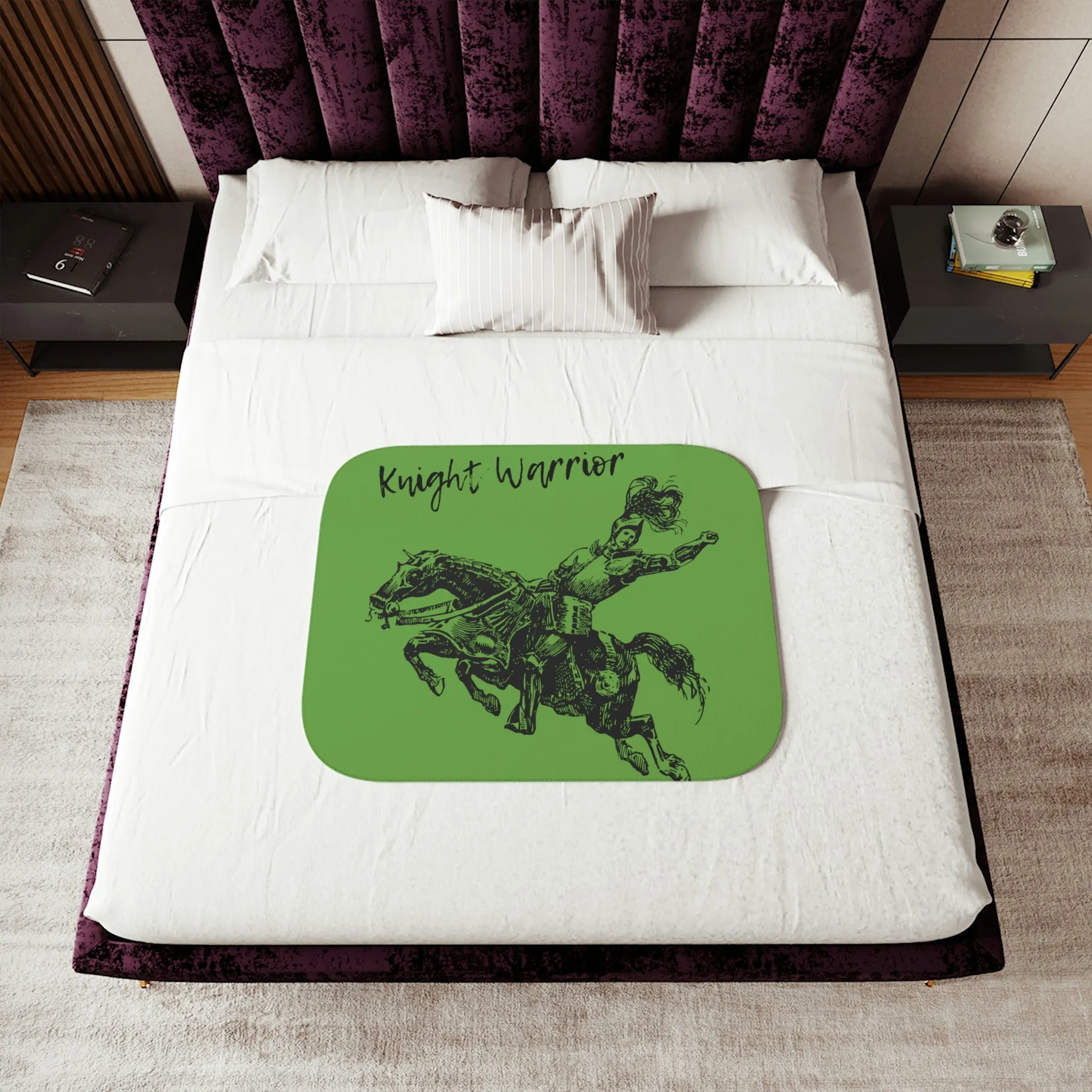 Knight Warrior Horse POD Sherpa Blanket, Two Colors