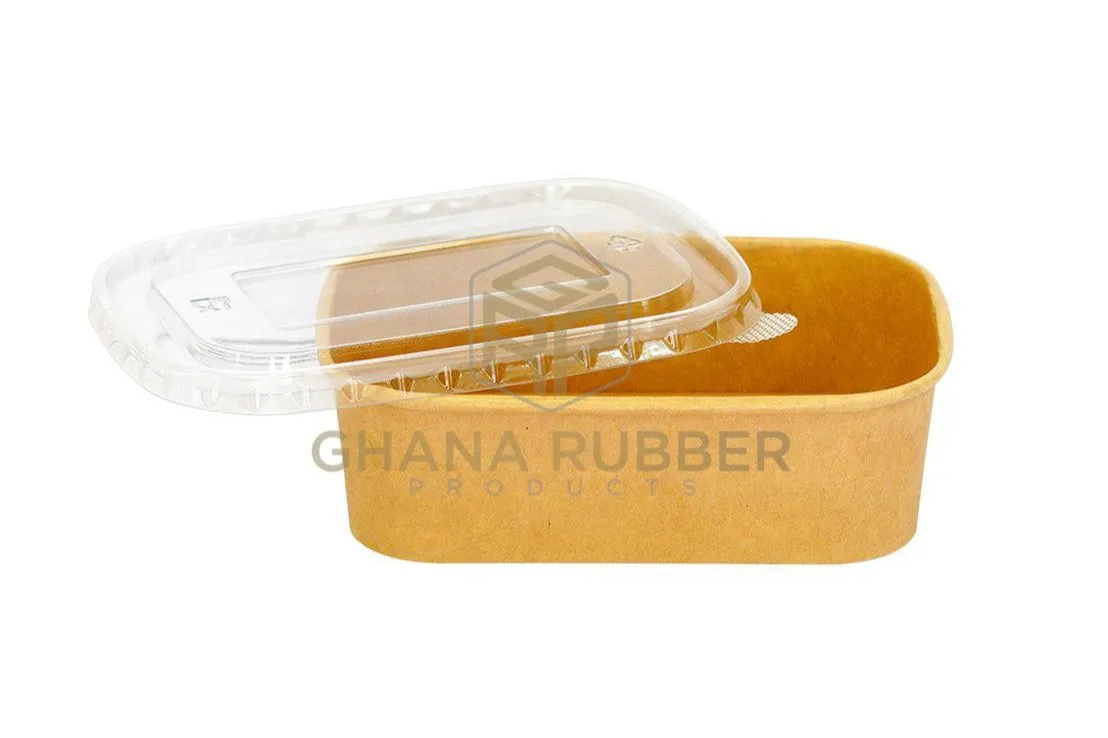 Kraft Rectangular Container 650ml   Lids