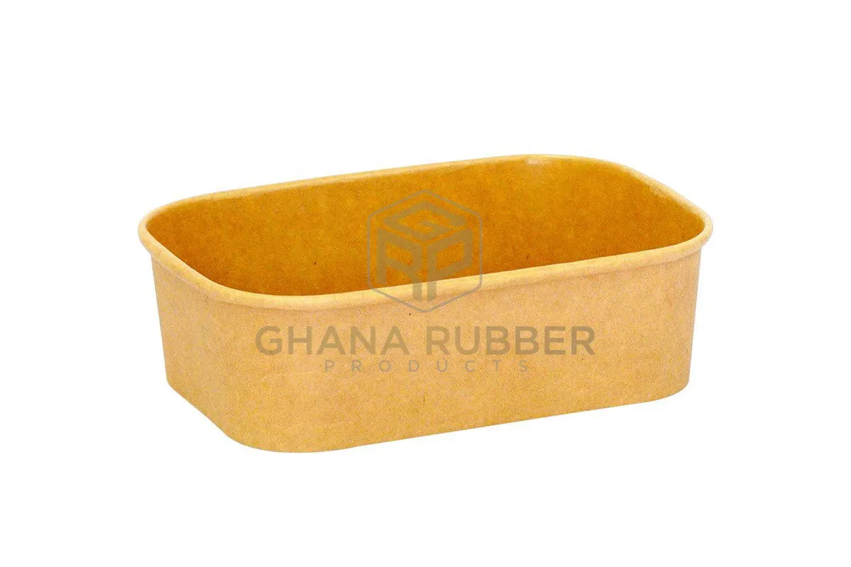 Kraft Rectangular Container 650ml   Lids