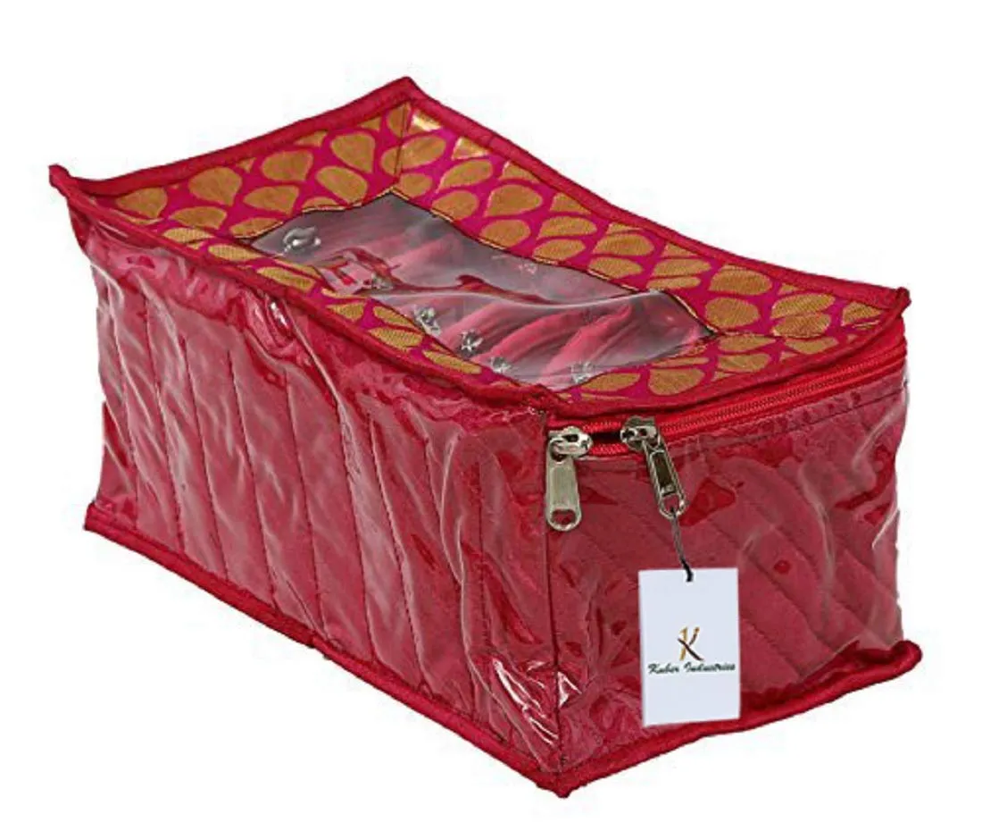Kuber Industries Cotton Jewellery Kit, Pack of 2 (Pink)