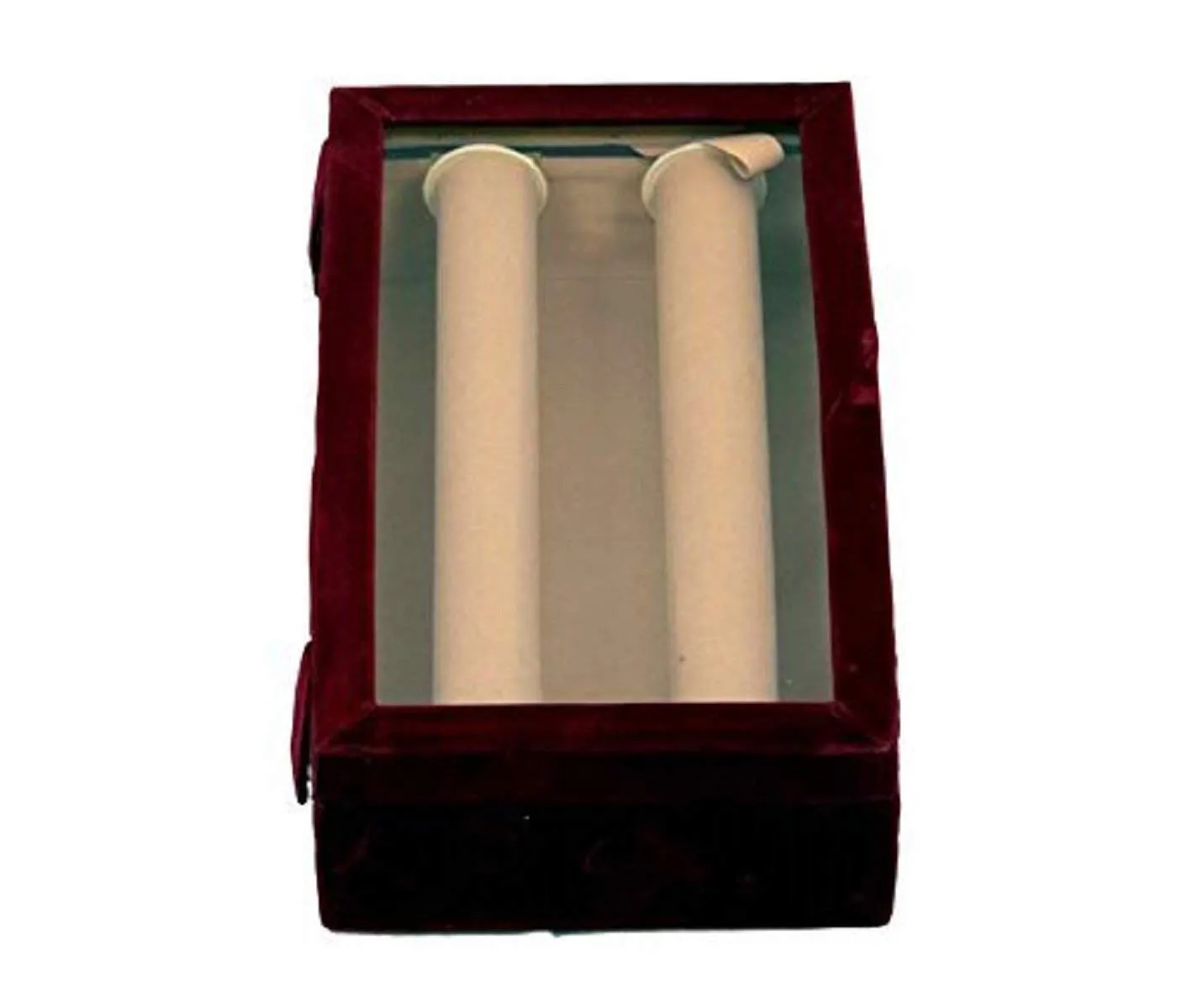 Kuber Industries Wooden 1 Piece Two Rod Transparent Velvet Bangle Storage Box, Maroon - CTKTC022792