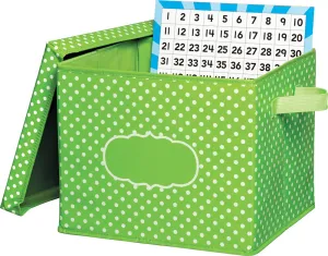 Lime Polka Dots Storage Box