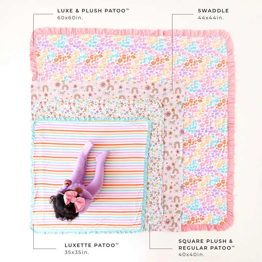 Lisa Frank® Panda Painter & Rainbow Splatter Luxe Patoo® Blanket