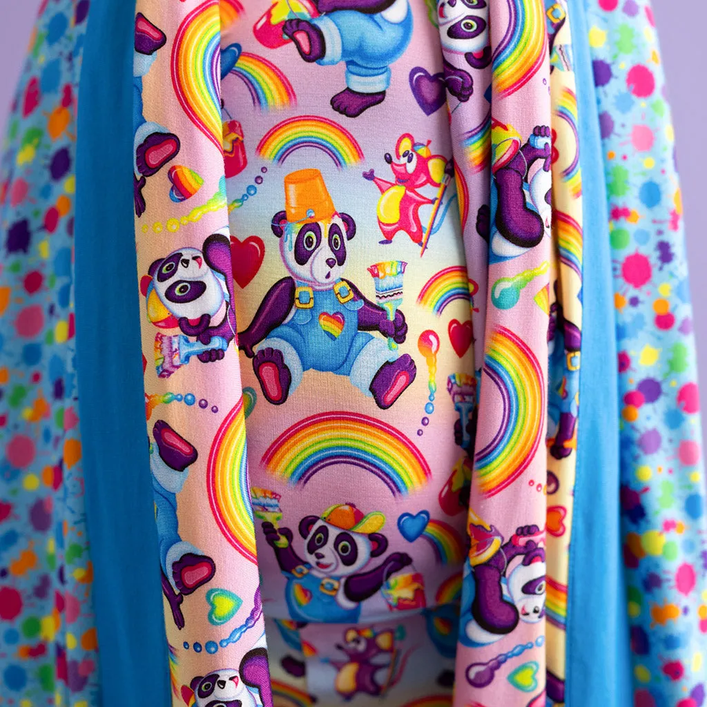 Lisa Frank® Panda Painter & Rainbow Splatter Luxe Patoo® Blanket