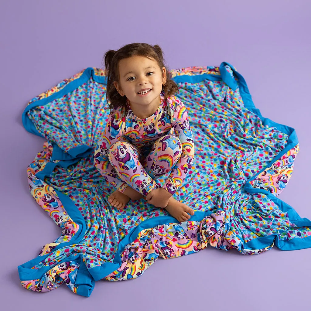 Lisa Frank® Panda Painter & Rainbow Splatter Luxe Patoo® Blanket