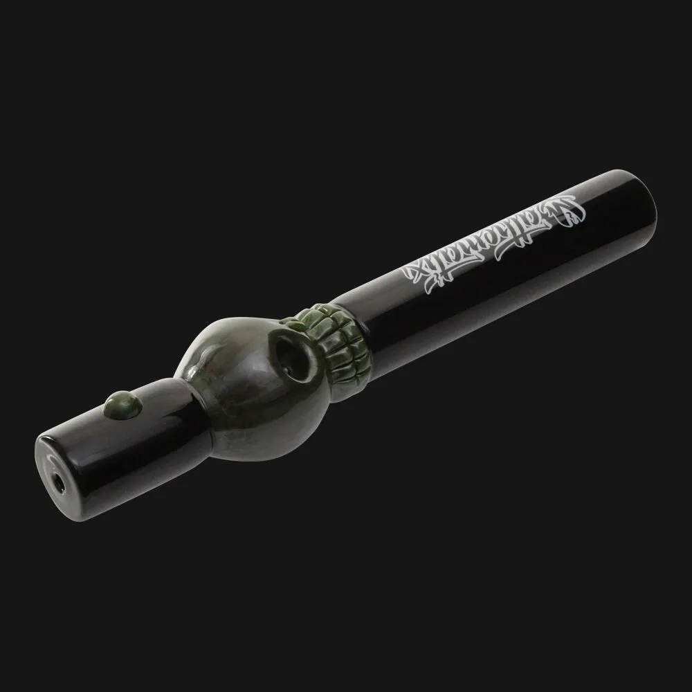 Mathematix Glass - Double Bowl Skull 10-Inch Glass Steamroller Pipe